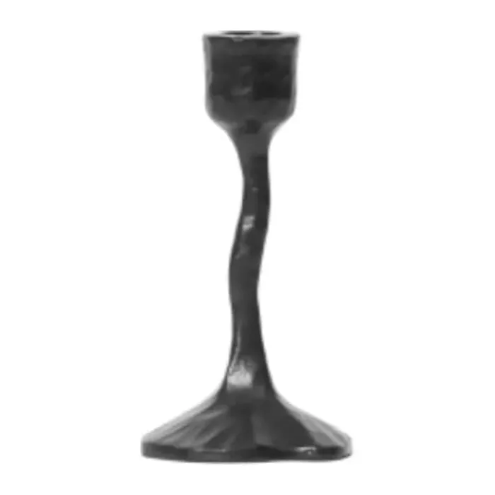 Broste Copenhagen Amy Lysestage H 15 cm - Aluminium - Sort