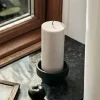 Broste Copenhagen Anker Lysestage Ø 7 x H 5,8 cm - Aluminium - Sort