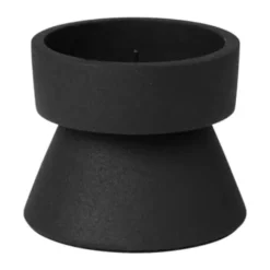 Broste Copenhagen Anker Lysestage Ø 7 x H 5,8 cm - Aluminium - Sort