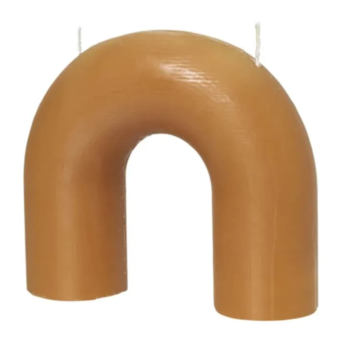 Broste Copenhagen Bend Skulptur Lys H 14,5 x B 16,5 cm - Paraffin - Honey Gold