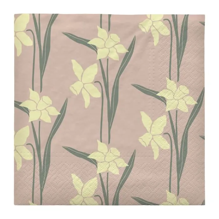 Broste Copenhagen Daffodil Papirserviet B 33 x L 33 cm - Papir - Gul