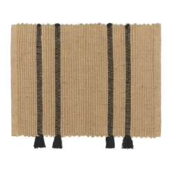 Broste Copenhagen Ezra Dørmåtte B 50 x L 70 cm - Bomuld - Natur/Sort
