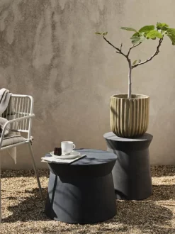 Broste Copenhagen Fiber Sidebord Ø 50 x H 39 cm - Fibercement - Mørkegrå