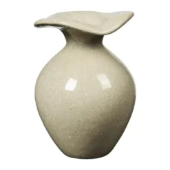 Broste Copenhagen Florentina Vase Ø 9,5 x H 14 cm - Stentøj - Beige