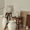 Broste Copenhagen Florentina Vase Ø 9,5 x H 14 cm - Stentøj - Hvid