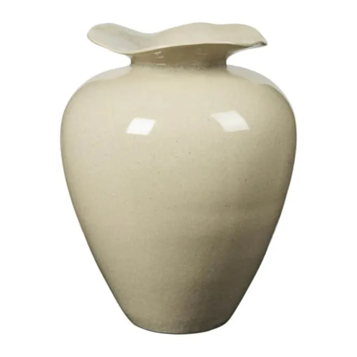 Broste Copenhagen Florentina Vase Ø 33 x H 44 cm - Stentøj - Beige