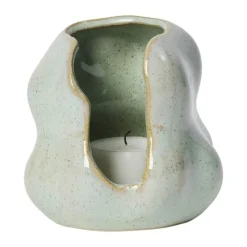 Broste Copenhagen Hekla Lanterne Ø 9,5 x H 10 cm - Stentøj - Sage green