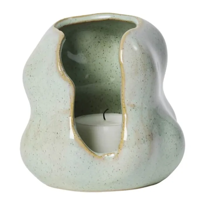 Broste Copenhagen Hekla Lanterne Ø 9,5 x H 10 cm - Stentøj - Sage green