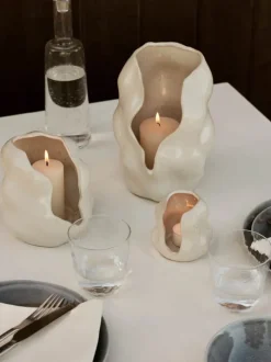Broste Copenhagen Hekla Lanterne Ø 18,6 x H 24 cm - Stentøj - Cream