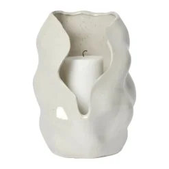 Broste Copenhagen Hekla Lanterne Ø 18,6 x H 24 cm - Stentøj - Cream