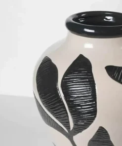Broste Copenhagen Herbert Vase Ø 25 x H 30 cm - Keramik - Sort