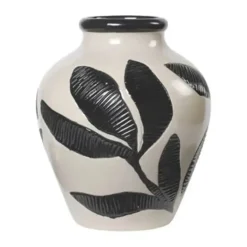 Broste Copenhagen Herbert Vase Ø 25 x H 30 cm - Keramik - Sort
