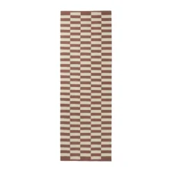 Broste Copenhagen Jane Gulvtæppe B 70 x L 200 cm - Bomuld - Rød/Beige