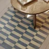 Broste Copenhagen Jane Gulvtæppe B 70 x L 200 cm - Bomuld - Blå/Beige