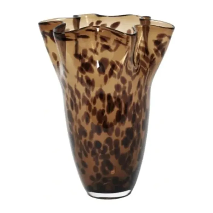 Broste Copenhagen Liva Vase Ø 23 x H 31,5 cm - Mundblæst glas - Brun
