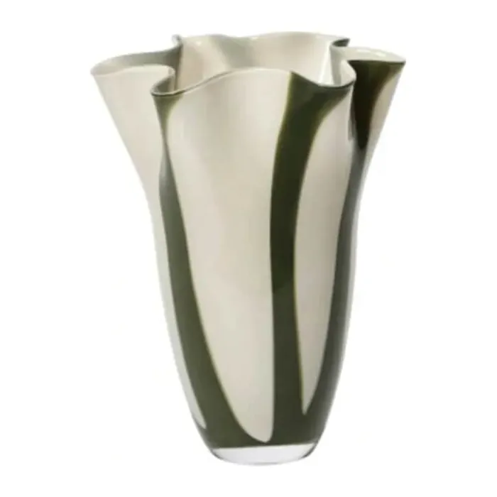 Broste Copenhagen Liva Vase Ø 23 x H 31,5 cm - Mundblæst glas - Grøn