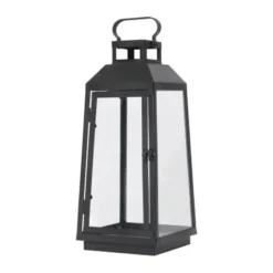 Broste Copenhagen Lou Lanterne H 44 cm - Jern/glas - Sort