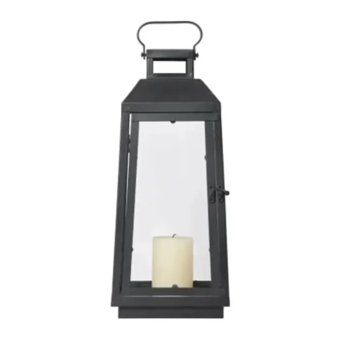 Broste Copenhagen Lou Lanterne H 44 cm - Jern/glas - Sort