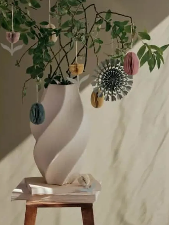Broste Copenhagen Megan Papir Ornament Ø 4 x H 6 cm - Papir - Grøn