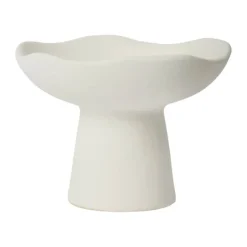 Broste Copenhagen Momo Lysestage Ø 12 x H 9 cm - Stentøj - Hvid