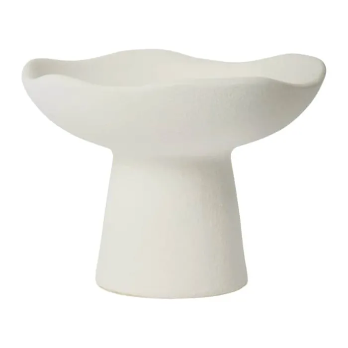 Broste Copenhagen Momo Lysestage Ø 12 x H 9 cm - Stentøj - Hvid