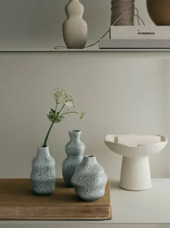 Broste Copenhagen Momo Lysestage Ø 15 x H 12 cm - Stentøj - Hvid