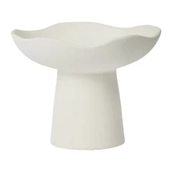 Broste Copenhagen Momo Lysestage Ø 15 x H 12 cm - Stentøj - Hvid