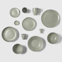 Broste Copenhagen Nordic Marsh Tallerken Ø 20 cm - Stentøj - Light Dusty Green