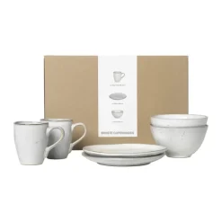 Broste Copenhagen Nordic Sand Morgenmadssæt - 6 dele Stentøj - Sand