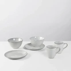 Broste Copenhagen Nordic Sand Morgenmadssæt - 6 dele Stentøj - Sand