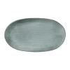 Broste Copenhagen Nordic Sea Oval Tallerken L 30 cm - Stentøj - Soft Blue