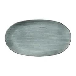 Broste Copenhagen Nordic Sea Oval Tallerken L 30 cm - Stentøj - Soft Blue