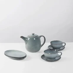 Broste Copenhagen Nordic Sea Tesæt - 7 dele Stentøj - Soft Blue