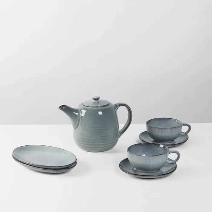 Broste Copenhagen Nordic Sea Tesæt - 7 dele Stentøj - Soft Blue