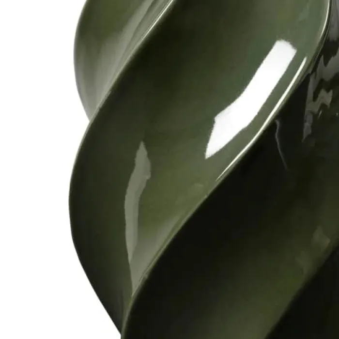 Broste Copenhagen Odette Vase Ø 19 x H 32 cm - Stentøj - Grøn
