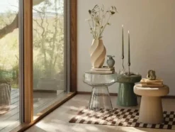 Broste Copenhagen Odette Vase Ø 19 x H 32 cm - Stentøj - Hvid