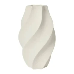 Broste Copenhagen Odette Vase Ø 19 x H 32 cm - Stentøj - Hvid