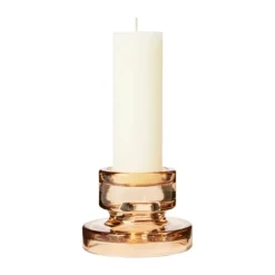 Broste Copenhagen Petra Lysestage Ø 11 x H 8 cm - Glas - Brun