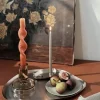 Broste Copenhagen Petra Lysestage Ø 8 x H 8 cm - Glas - Grå