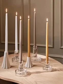 Broste Copenhagen Petra Lysestage Ø 12 x H 14 cm - Glas - Klar