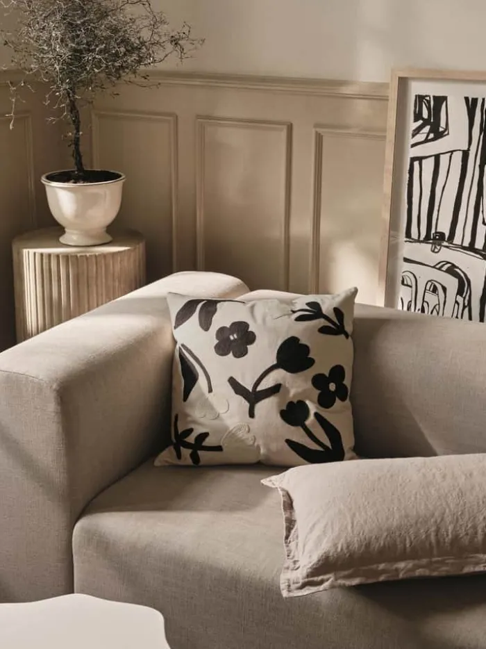 Broste Copenhagen Rosita Pudebetræk B 50 x L 50 cm - Bomuld - Sort