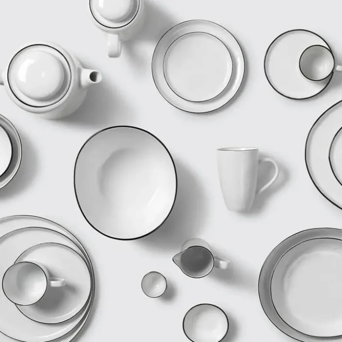 Broste Copenhagen Salt Skål Ø 24 cm - Porcelæn - White/black