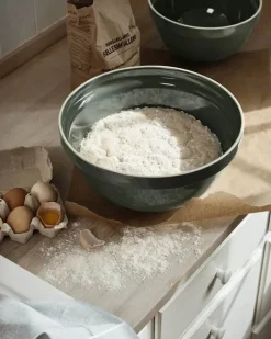Broste Copenhagen Taverna - Skålsæt - 2 dele Ø 24/31 cm - Stentøj - Grøn