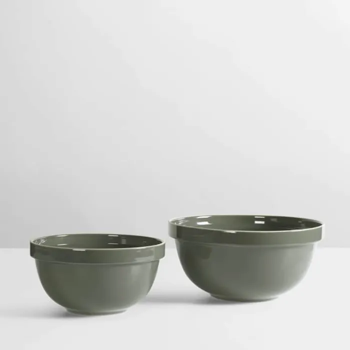 Broste Copenhagen Taverna - Skålsæt - 2 dele Ø 24/31 cm - Stentøj - Grøn