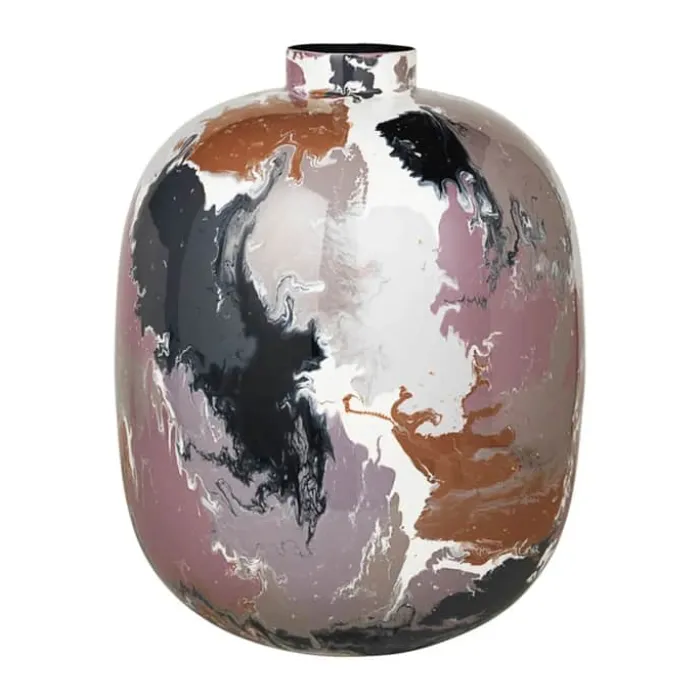 Broste Copenhagen Thyra Vase Ø 40 x H 50 cm - Jern - Rosa/brun/sort
