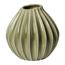 Broste Copenhagen Wide Vase Ø 25 x H 25 cm - Keramik - Grøn