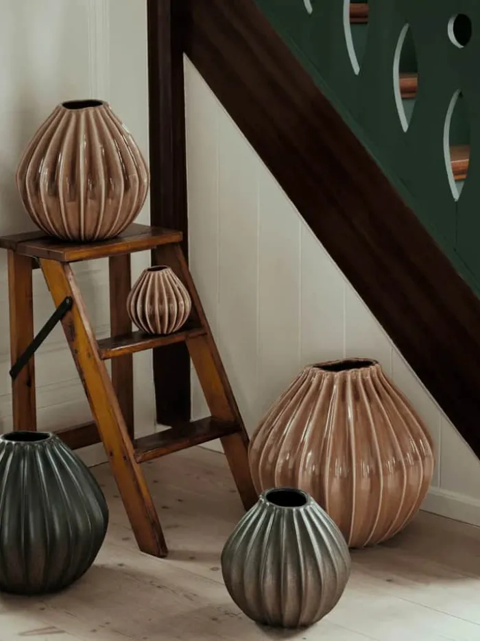 Broste Copenhagen Wide Vase Ø 30 x H 30 cm - Keramik - Fawn