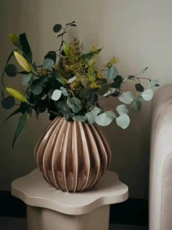 Broste Copenhagen Wide Vase Ø 30 x H 30 cm - Keramik - Fawn