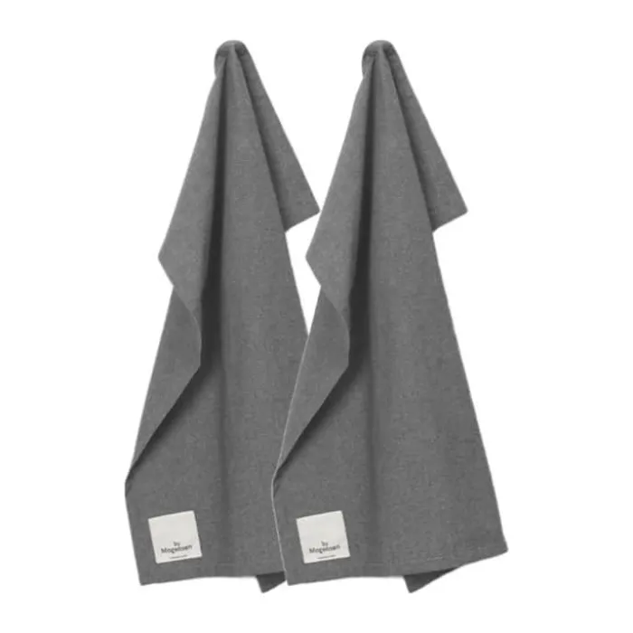 By Mogensen Earth Viskestykke - 2 stk. B 56 x L 72 cm - Økologisk bomuld - Grå