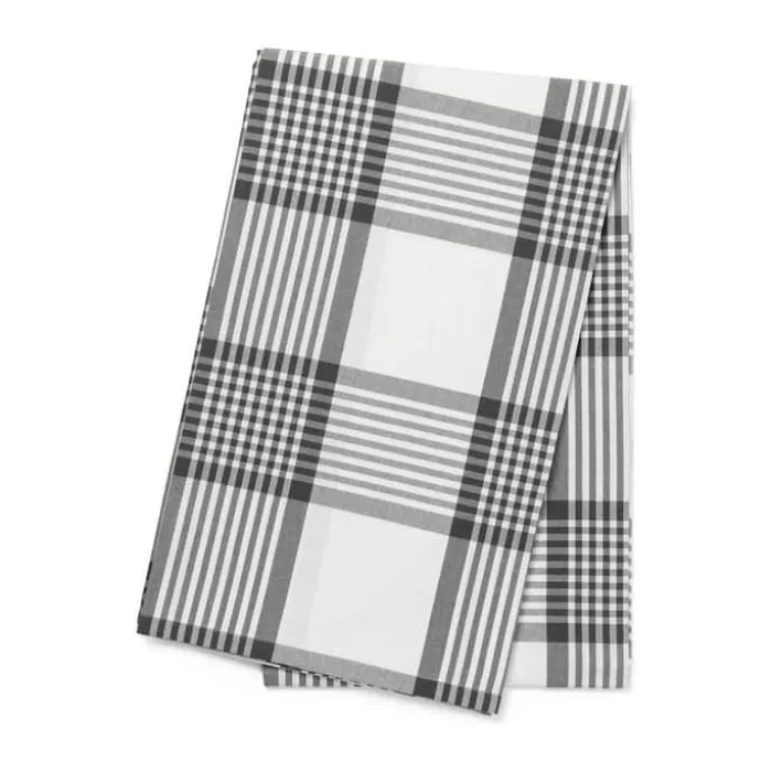 By Mogensen Large Checks Dug B 140 x L 320 cm - Bomuld - Hvid/grå